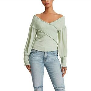 Take 50% OFF- BB-Dakota Women Smock and Fire Off Shoulder Blouse, Size-L